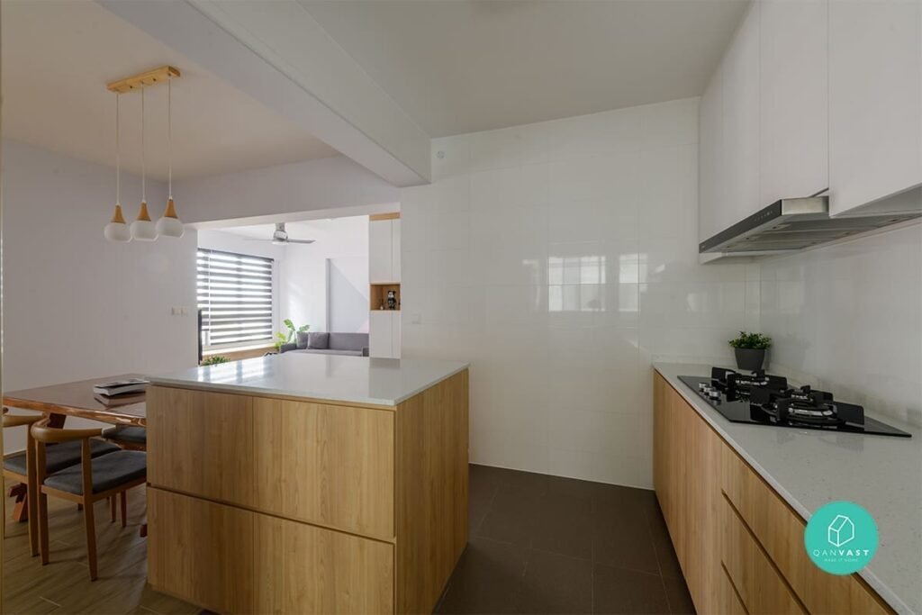 Cozy apartment interior design Singapore with wood elements