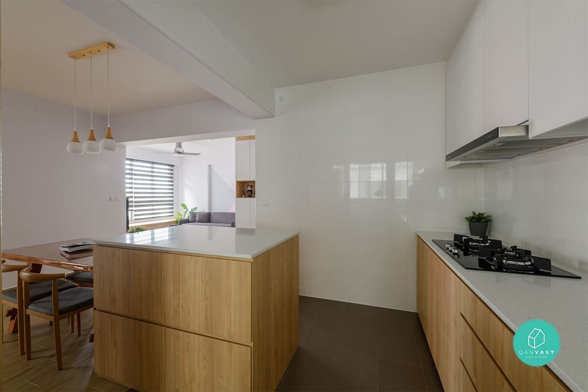 Cozy apartment interior design Singapore with wood elements