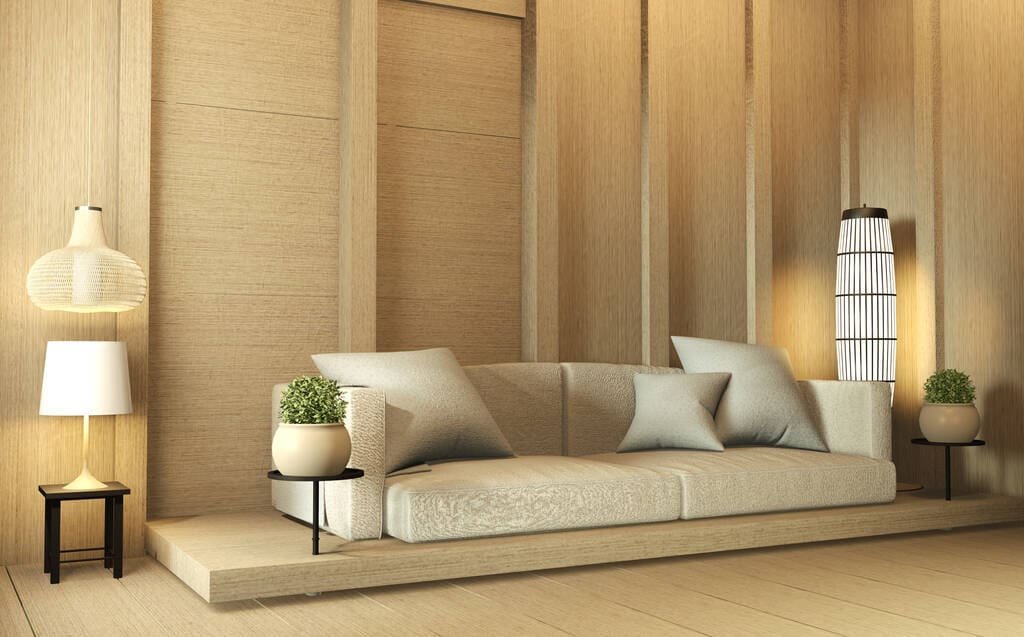 wall wooden interior-designzen modern living room japanese style